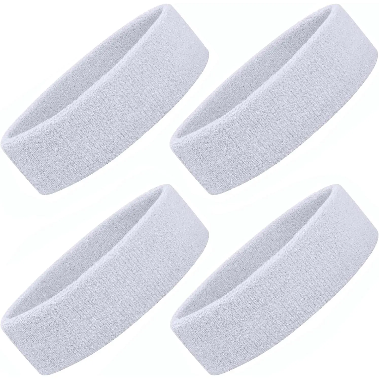 4 Pack Sweatbands  Headbands for Men & Women, Cotton Headband Terry Cloth Sweatband for Tennis,Basketball,Football,Gym,Working Out -  Wicking Elasticity