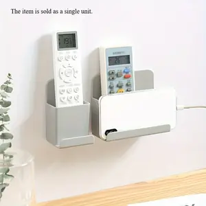 1pc Punch Free TV Air Conditioner Remote Control Shelf, Controller Holder, Wall Storage Box, Mobile Phone Wall Mount