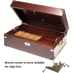 20 Sets Bronze Metal Corner Protectors with 160 Matching Nails - Latex-Free, Elegant Edge Guards for Boxes, Furniture, Shelves, Tables - Vintage Finish, Home and Office Decor