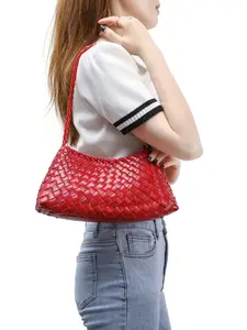 New Handmade Woven Bag, Fashionable Simple Crossbody Shoulder Bag, Large Capacity Commuter Tote, Versatile Mother-Child Basket Bag, Crossbody Handbag