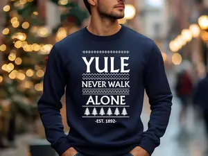 Christmas Yule Never Walk Alone Sweatshirt, Football Christmas Liverpool FC Jumper, Football Club Xmas Sweater, Xmas Liverpool Fans Gifts