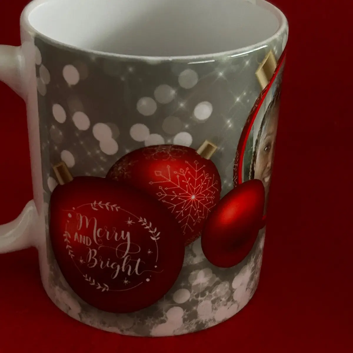 Custom Christmas Mug with 2 Photos, Mug Stocking Stuffer, Custom Printed Gift Ceramic Classic Drinkware Tea Beverage Coffee Washable Cup Tumbler Drink