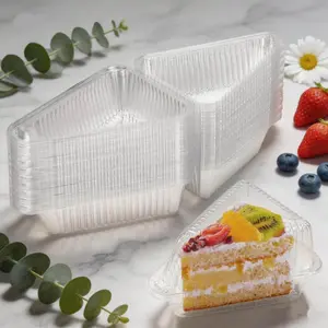50-Pack Clear Triangle Cake Boxes, PET Material with Clasp Design, Disposable Packaging for Layer Cakes, Sandwiches, and Pastries – Ideal for Bakeries and Home Use