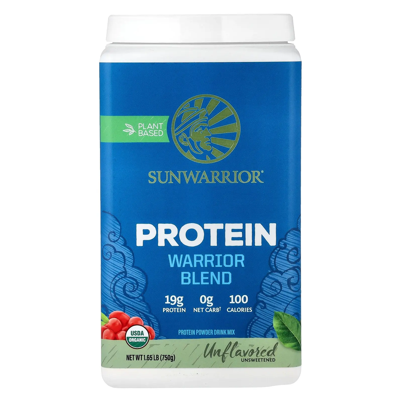 Sunwarrior Warrior Blend, Protein, Unflavored, 1.65 lbs (750 g)