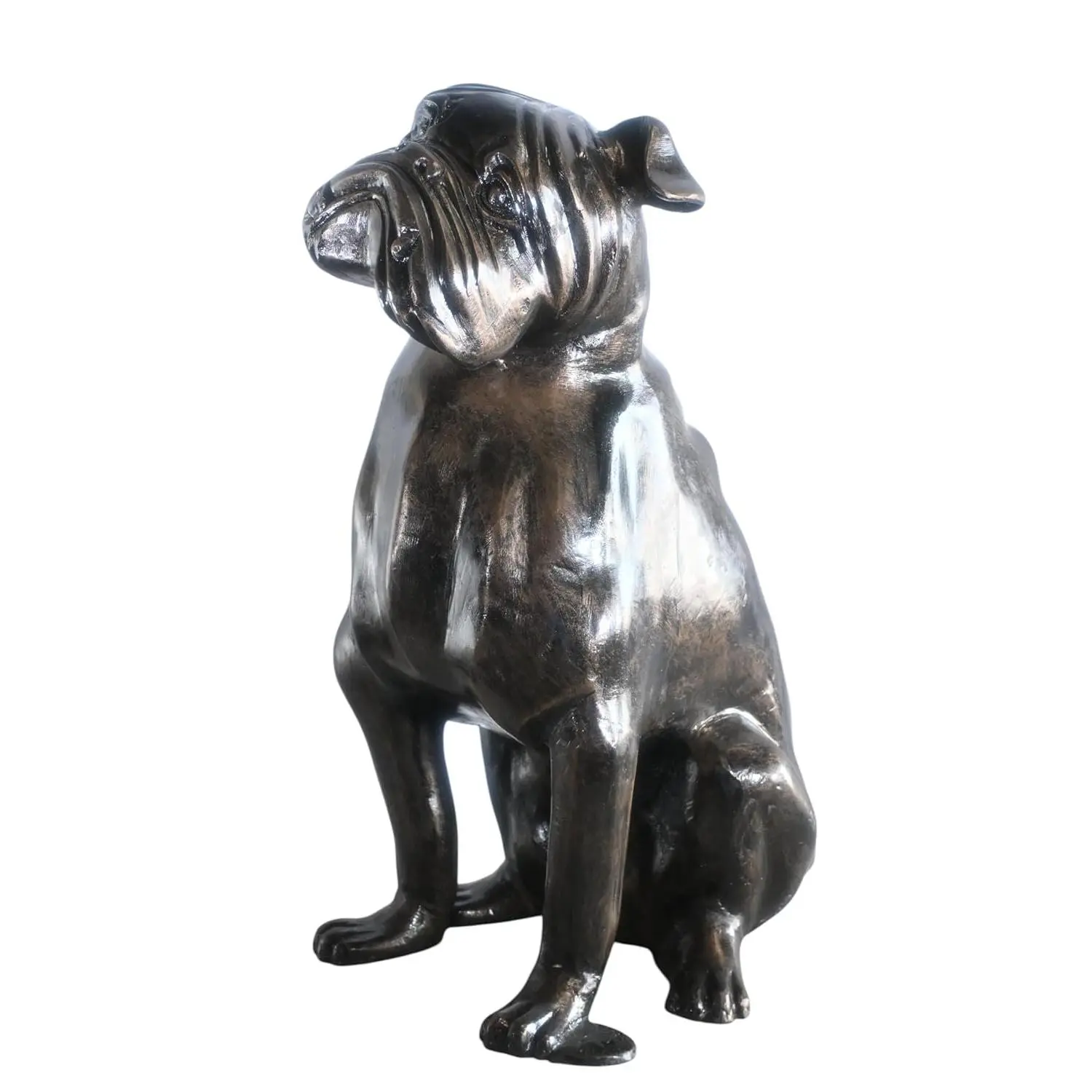 Bold Life Size English Bulldog Aluminum Garden Sculpture 22"x15"x29"H