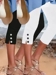 2 pairs of women's slim-fit cropped pants