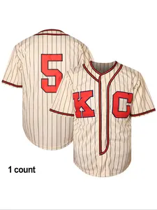 Men's baseball jersey #5- Casual V-neck sports top, Baseball Shirts, fully digital embroidery process, loose and comfortable fit, suitable for gatherings, games casual wear, size S-3XL, sports leisure clothing | Casual style | Breathable fabric