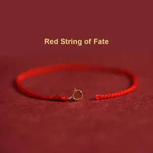 Handmade Red String Bracelet With Gold Plated Clasp Red String of Fate Bracelet For Men Women Unisex Protection and Good Luck