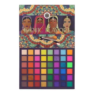 EXOTIC FLAVORS Neon Eyeshadow Makeup Palette - 48 Colorful High Pigmented - Rainbow Matte Shimmer Glitter Eye Shadow Make Up Powder Pallet Gift Set Blend Daily Long Lasting, Silky Smooth Cosmetic Setting