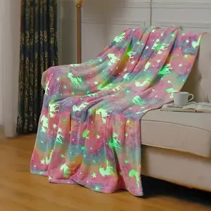 A glowing-in-the-dark blanket gift for girls, a soft blanket gift for girls aged 3, 4, 5, 6, 7, 8, 9, 10, a toy for toddler girls aged 6-8, a boy's gift as a birthday present for girls,