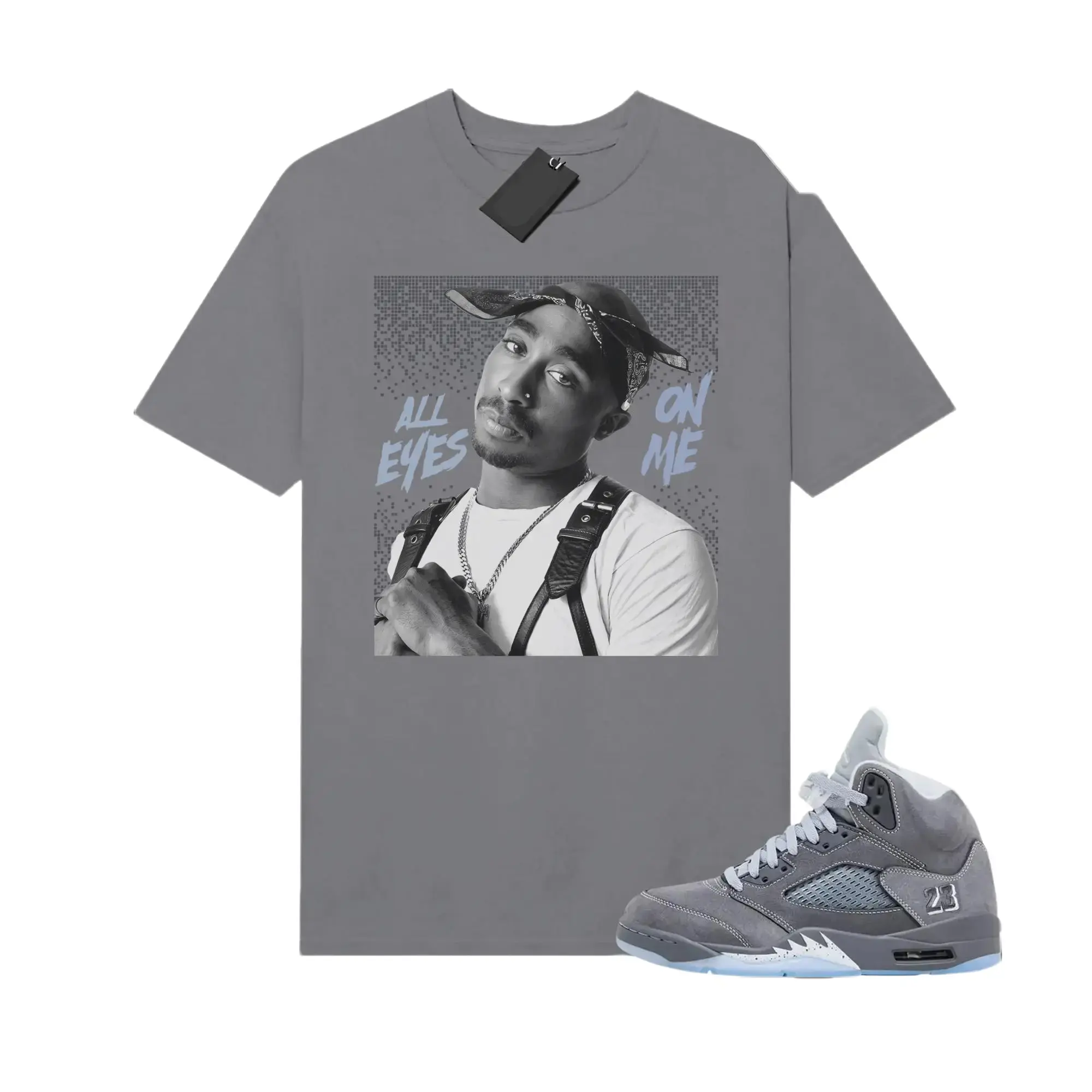 5s Wolf Grey Matching Shirt, 2PAC Graphic Tee, Rap HipHop Unisex T-Shirt, Gift For Women and Men, Best Gift