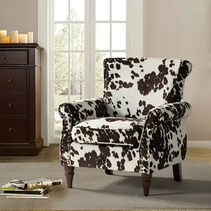 Hulala Artemisa Modern Floral Pattern Upholstered Armchair, Charming accent armchair, Classic rolled arms and seatback, Delicate nailhead trim, Solid wood legs and sturdy wooden frame, Textured polyester upholstery and pocket spring, Contemporary