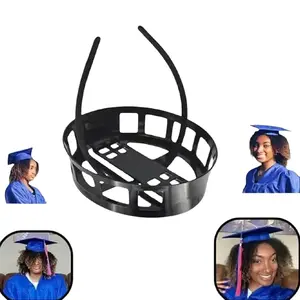 Graduation Cap Headband, Invisible Anti-Fall Grad Cap Holder Insert for Secure Fit, Clear Non-Slip Graduation Hat Accessories for All Hairstyles & Thick Curly Hair, Ideal Graduation Gift for Her/Students