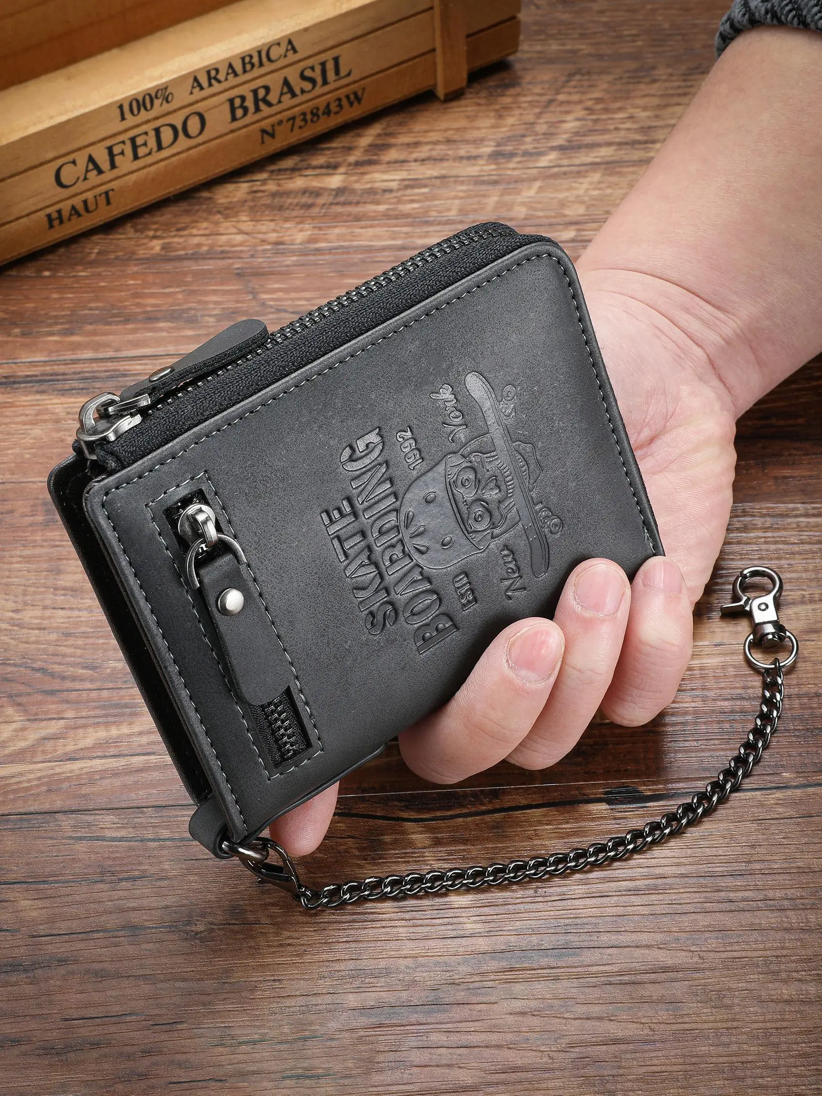 Men's Vintage Multi Card Slot Short Wallet, Casual Trendy Wallet, Casual PU Leather Zipper Wallet, Multi-functional Wallet for Daily Use, Men Gifts, Durable Fashion Wallet, Fashionable Wallet, Card Holder Wallet