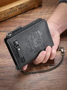 Men's Vintage Multi Card Slot Short Wallet, Casual Trendy Wallet, Casual PU Leather Zipper Wallet, Zipper Wallet Design, Multi-functional Wallet for Men for Daily Use