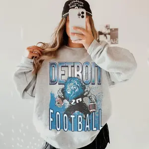 Detroit Football Sweatshirt, Detroit Football Sweatshirt, Vintage Lions Crewneck Sweatshirt
