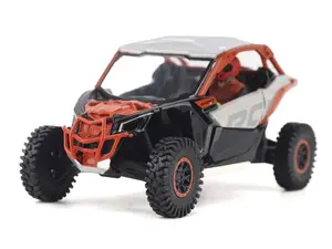 Can-Am Maverick X3 X rc Turbo RR Chalk Gray & Magma Red Diecast 1:32 Scale Model - Diecast Masters 60002