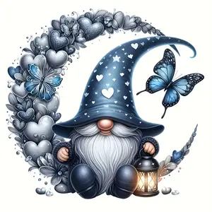 Cartoon Gnome Diamond Painting Kit for Adults, 5D DIY Acrylic Round Diamond Art and Craft Set, Full Drill Fantasy Home Wall Decor Gift