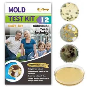 Entimp Mold Test Kit for Home Within 12 Individual Tests,DIY Detector at Home, Surface Mold,HVAC,Indoor Air Quality Testing Kits,Black Mold Testing,Includes Detailed Mold Identification Guide and Free Lab