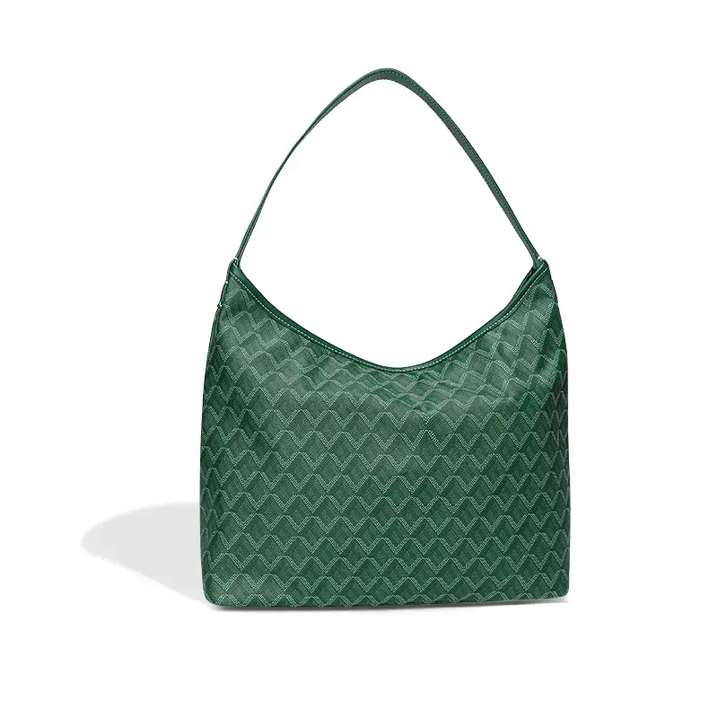 Women's Classic Hobo Shoulder Bag – Green High-Capacity Underarm Bag, Lightweight Handbag