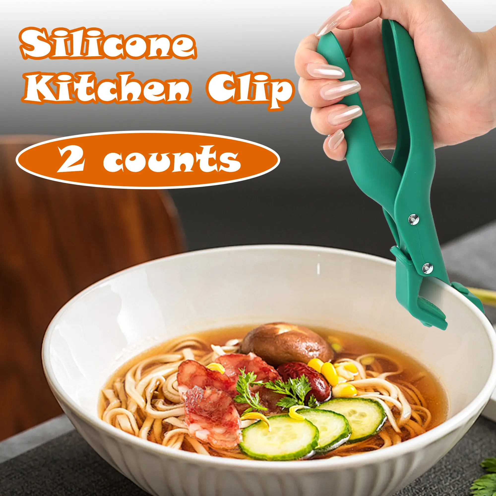 2 Counts Hot Plate Gripper, Anti-Scald Aid for Grasping Hot Bowls, Plates, Pans, Available as Tongs, Red & Green