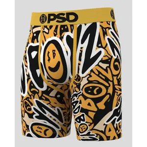 PSD Mens Sad Boyz - Sad Face Boxer Brief - Standard Length 7 Inch Inseam, Soft and Breathable Poly Blend Fabric