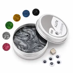 Magnetic Slime Putty Toy, Black Magnetic Thinking Putty for Kids Adults, Stress Relief Fidget Sensory Toy Gift