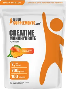 BulkSupplements.com Creatine Monohydrate Powder - Creatine Supplement, Micronized Creatine, Creatine Powder - Sour Green Apple, 7g per Servings, 700g (1.5 lbs) (Pack of 1)