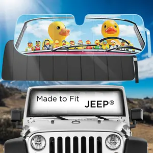 Jeep Sunshade Fits 1987-2025 Jeep Wrangler JK, JL, CJ, YJ, TJ & 2020-2025 Gladiator - Custom Fit Windshield Sunshade Foldable Accordion Interior UV Protection 53” x 16.5”