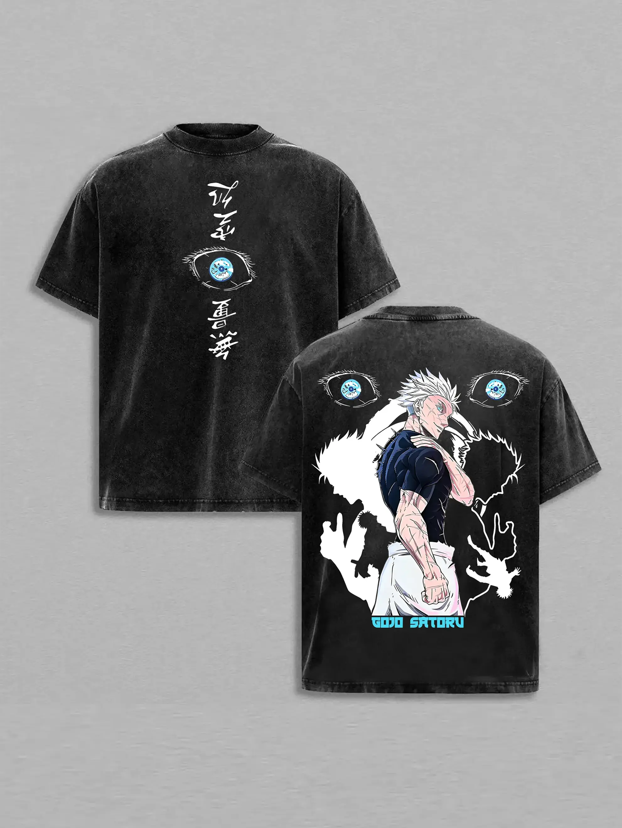 I'm Alone Gojo Satoru x Jujutsu Kaisen Anime Double Printed Washed Tee Unisex Oversize Anime Manga Lightweight Cotton T-Shirt, Gift For Anime Fan , GOJO Fan , JJK Merch