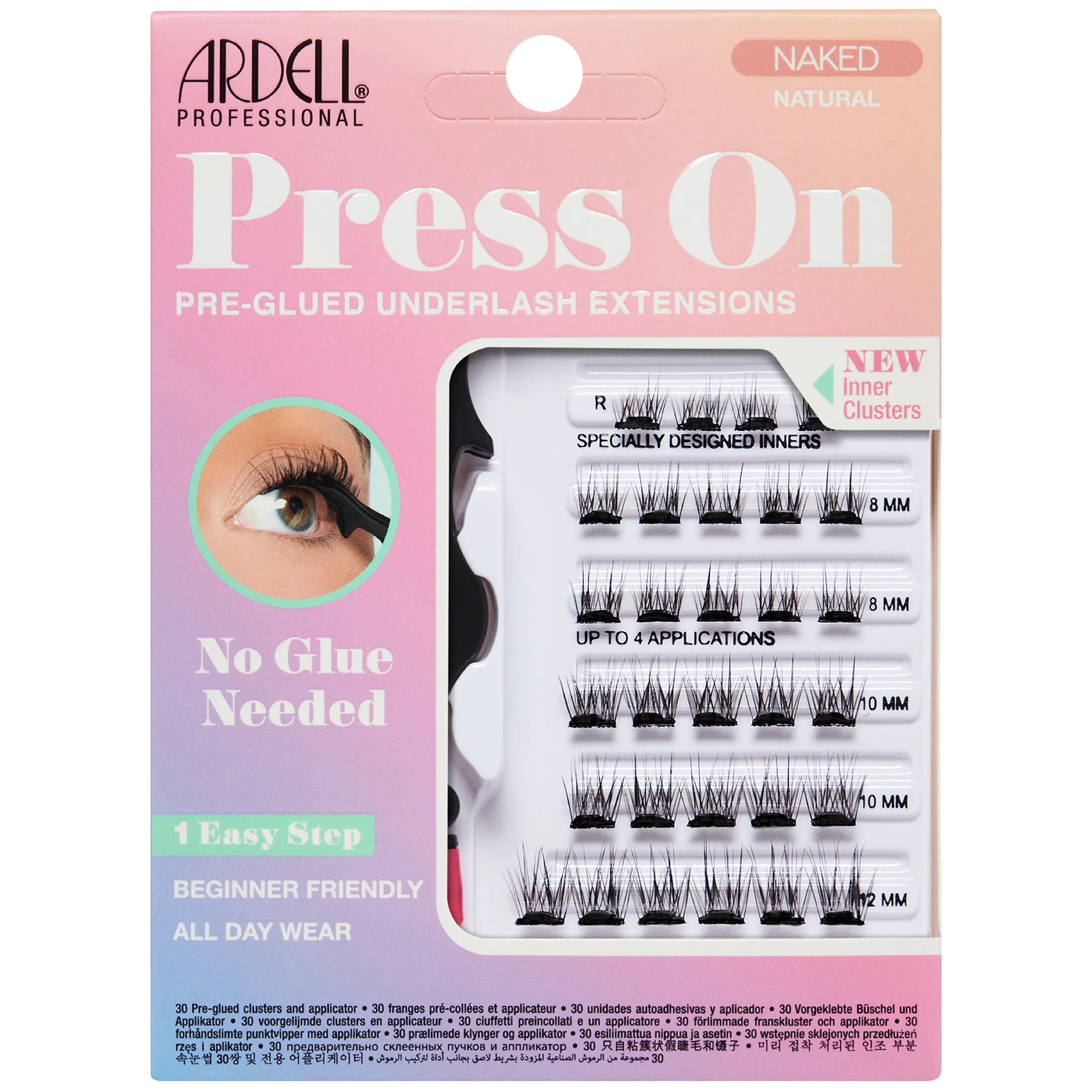 'Naked Press On Pre-Glued Underlash Extensions - Natural Lightweight Eyelashes 'Naked Press On Pre-Glued Underlash Extensions - Natural Lightweight Eyelashes