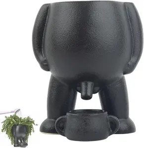 Funny Peeing Plant,5.4 Inches Ceramic Funny Body Plant Pot,Penis Planter,Novelty Peeing Plant Pot with Drainage,Pot Gift for Home Plant Enthusiasts, Friends, Family Or Colleagues Home Decor