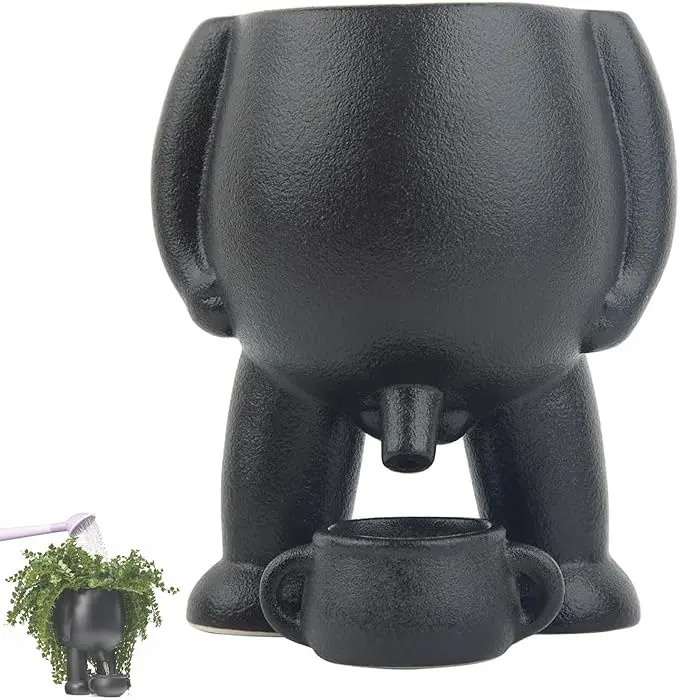 Funny Peeing Plant,5.4 Inches Ceramic Funny Body Plant Pot,Penis Planter,Novelty Peeing Plant Pot with Drainage,Pot Gift for Home Plant Enthusiasts, Friends, Family Or Colleagues Home Decor