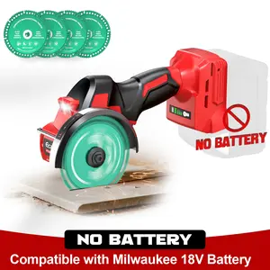 4" Cordless Brushless Cut-Off Tool Compatible with Milwaukee 18V Battery, Battery NOT Included, with 4pc 4" Blades for Metal, Wood, Tile & Plastic