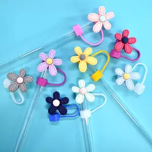 Straw Cover Cap for Stanley Cup, Flower Silicone Straw Toppers Accessories Compatible with Stanley Cup 30&40 Oz Tumbler