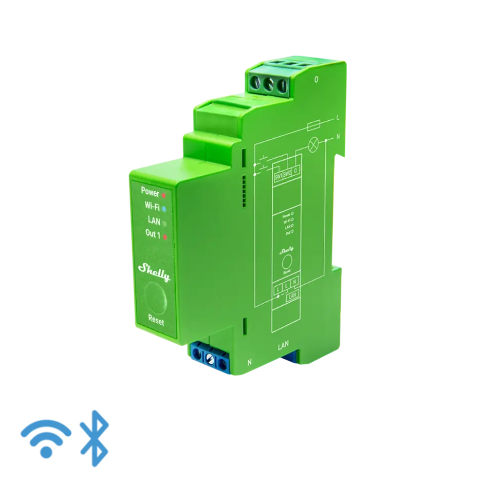 Shelly Pro Dimmer 1PM. 1-channel DIN rail smart dimmer with power monitoring. Wi-Fi, LAN and Bluetooth connection (Open Box)