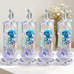 4 Piece Set, Realistic Electronic Candle Lights Ideal for Weddings, Birthdays, Restaurants, Wedding Receptions, Romantic Gestures, Decorative Ambient Lighting, Bar Table Decorative Candle Lights