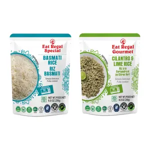 Eat Regal Ready-to-Eat Rice Variety Pack – Cilantro & Lime Rice & Basmati Rice | Microwave in 1.5 Minutes| Gluten-Free, Non-GMO, BPA-Free Pouches | 8.8 oz (Pack of 12)