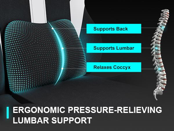 GTPLAYER Ergonomic Gaming Chair with Pocket Spring Cushion & Memory Foam Lumbar Support Breathable Fabric Reclining Feature for Long Gaming Sessions