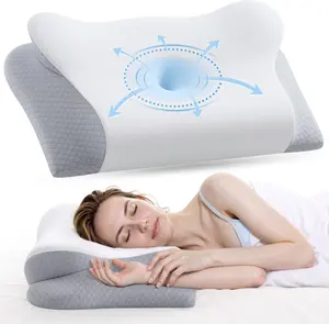 【Summerwins】Cuitlyi Cooling Cervical Neck Pillow – Adjustable Ergonomic Memory Foam Neck Support Pillow for Neck Pain Relief, Breathable Cooling Design with Removable Pillowcase, Wellness Gift,dealsforyou