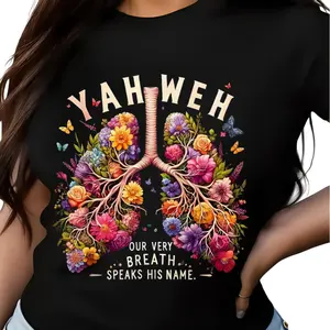 Yahweh Floral Lungs T-Shirt – Christian Faith Shirt with Bible Quote, Religious Graphic Tee