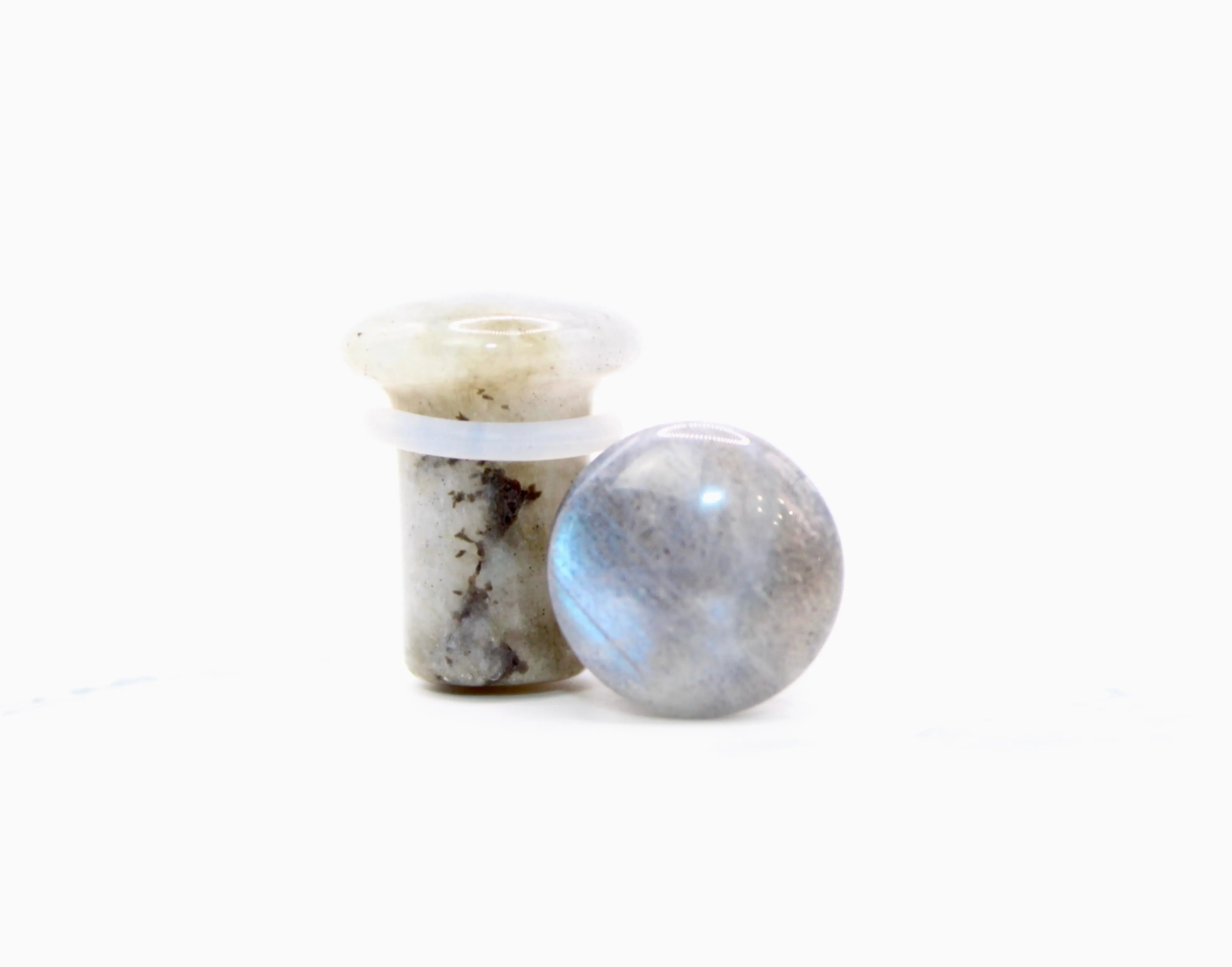 Labradorite Single Flare Stone for Gauged Ears