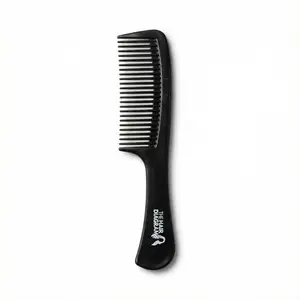 The Hair Diagram Boutique Comb - Wide-Tooth Detangling Comb for Wet Curly Coily Thick Hair - Black PP Plastic - 9" W x 2" H - Ideal for Styling & Travel