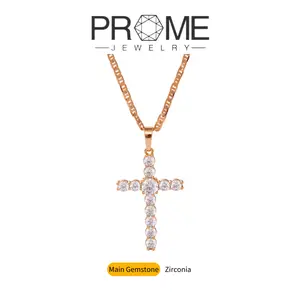 (CN024)Cross Pendant Necklace 5A Zircon, Sparkling and Exquisite, Noble and Elegant, Perfect Jewelry Gift for Women