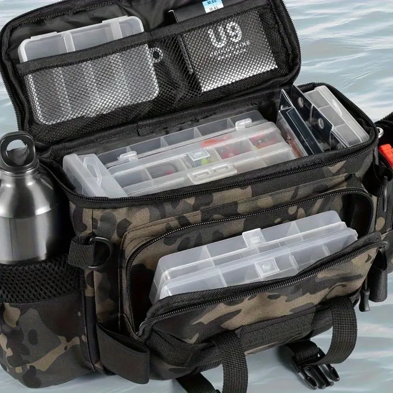 Multifunctional Fishing Bait Bag with Shoulder Backpack, Crossbody Bag, Waist Pack, Unique Storage Function, Outdoor Multi-Purpose Bag, Fishing Tackle Organizer, Fishing Accessory, Fishing Gear Accessories
