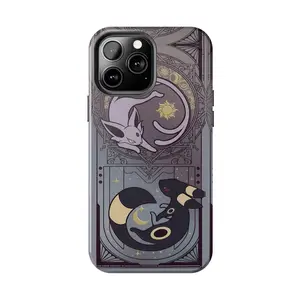Elegant Espeon & Umbreon iPhone Case Compatible with iPhone 7, 8, X, 11, 12, 13, 14, 15, 16 17 & Samsung Galaxy S21, S22, S23 & S24 S25 series