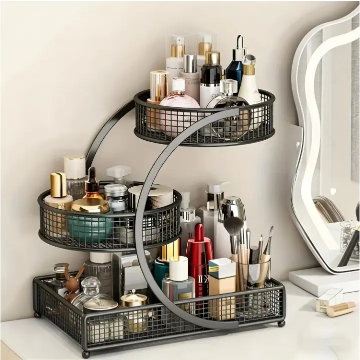 Dresser Shelf Organizer, Instant Makeup & Skincare Storage for Vanity, Bathroom, Multi-Tier Cosmetic Holder with No Assembly Needed