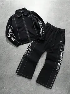 Men's Long Sleeve Shirt Set with Pants, Loose Fit Casual, Ideal for Daily Wear, Comfortable and Stylish Men's Clothing