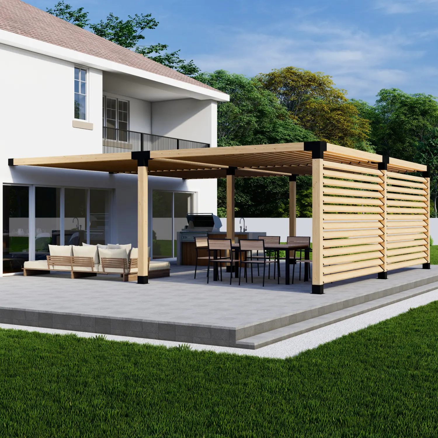 Set of 6x6 Brackets for Pergola With Roof