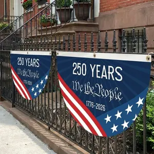 USA 250 Years Banner 1776–2026 – We The People Patriotic Banner – American Independence Anniversary Decor